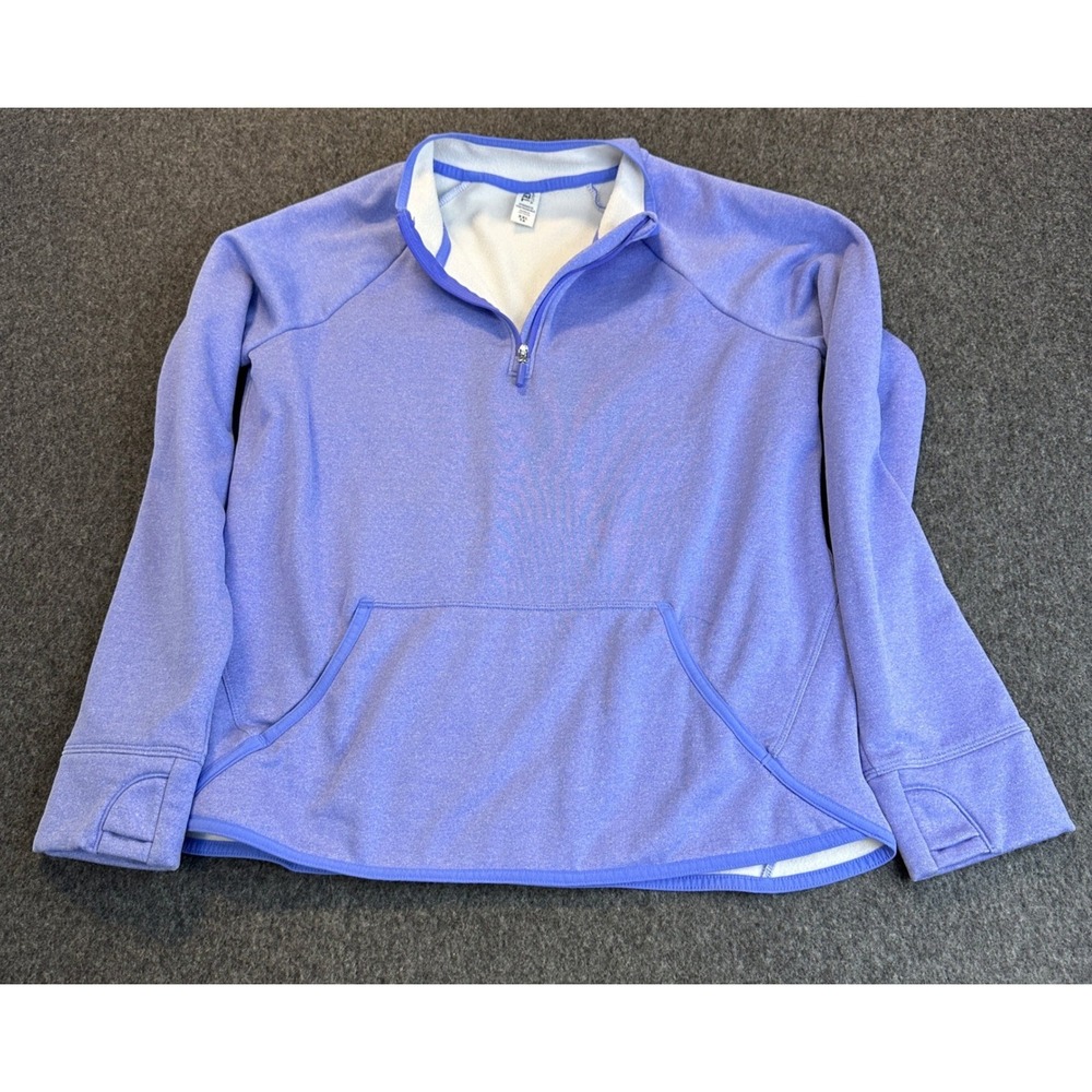 Athleta Girl Plush Crush Fleece Half Zip Pullover Purple Heather Jacket XXL 16 - Picture 3 of 14